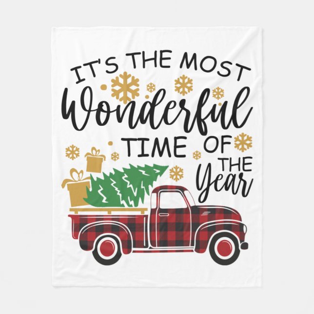 It's The Most Wonderful Time Of The Year Fleece Blanket (Front)