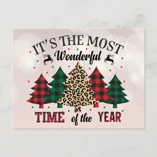 It's The Most Wonderful Time Of The Year Holiday Postcard (Front)