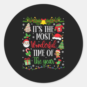 It's The Most Wonderful Time Of The Year Merry Chr Classic Round Sticker