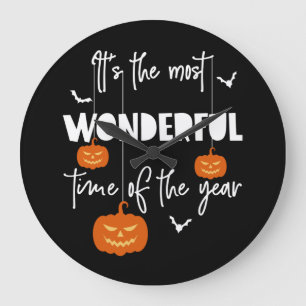 It's the Most Wonderful Time of the Year Pumpkin Large Clock