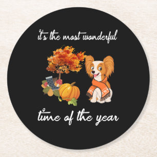 It's The Most Wonderful Time Of The Year Round Paper Coaster
