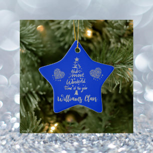 It's the most wonderful time of the year   Silver  Ceramic Ornament