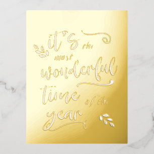 It's the Most Wonderful Time of the Year, Simple Foil Holiday Postcard