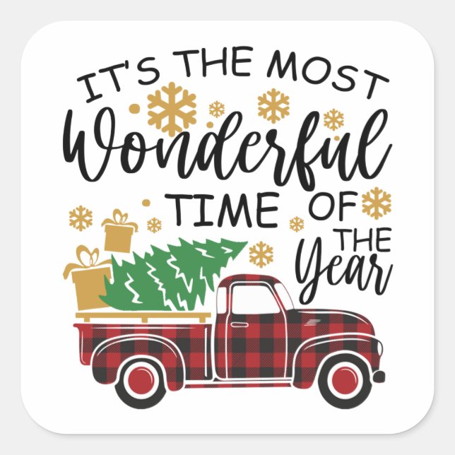 It's The Most Wonderful Time Of The Year Square Sticker (Front)