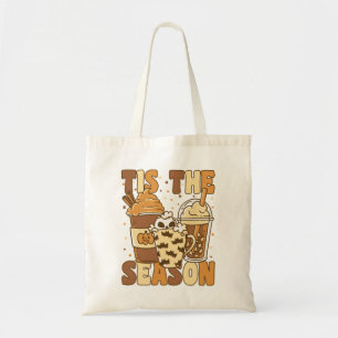 It's The Season Groovy Pumkin Coffee With Vintage Tote Bag