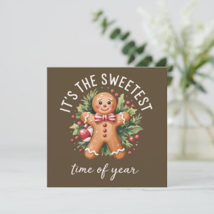 Its The Sweetest Time Of The Year Gingerbread Xmas Holiday Card