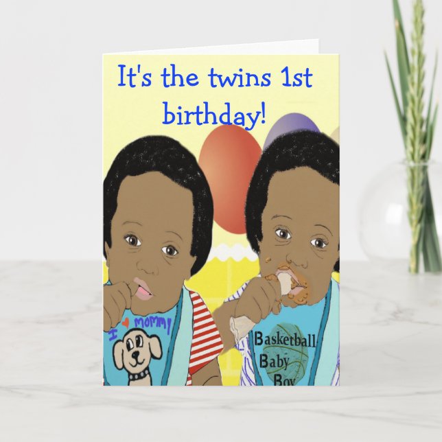 It's the twins 1st birthday Card (Front)
