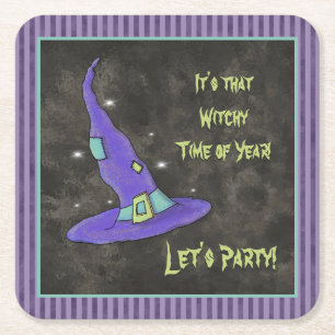 It's the Witching Time Of Year Halloween Square Paper Coaster