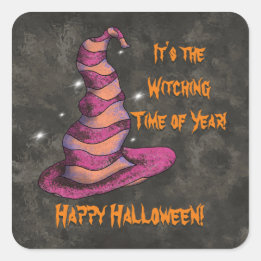 It's the Witching Time Of Year Halloween Square Sticker