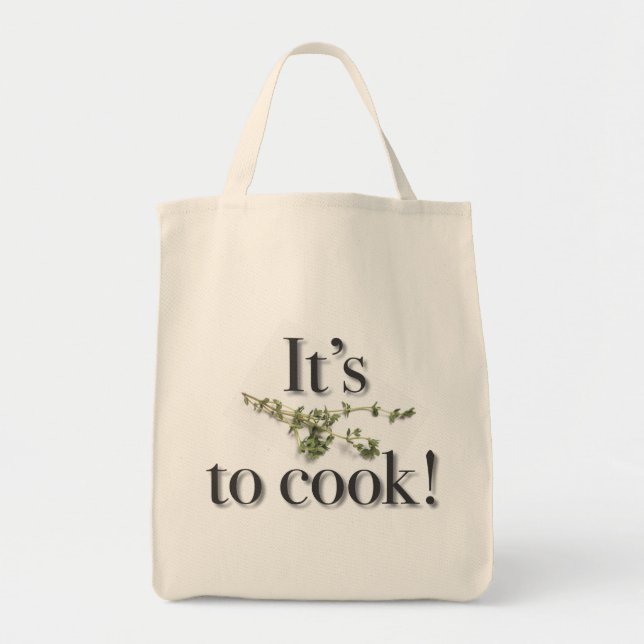 "It's Thyme to Cook!" grocery tote (Front)