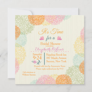 It's Time Floral Bridal Shower Invitation