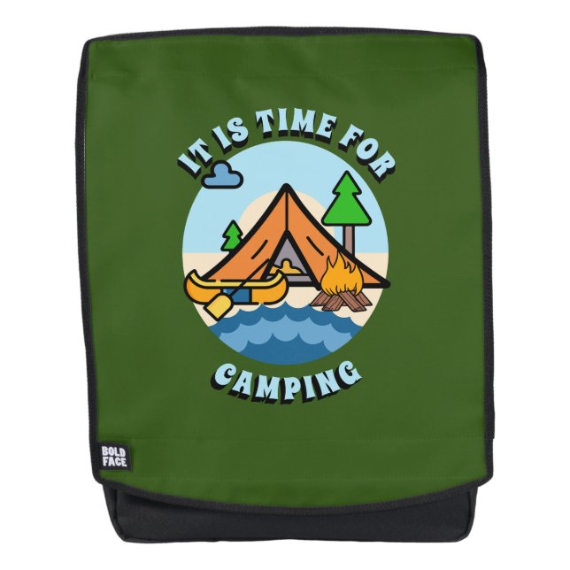 It's Time for Camping Personalized Backpack (Front)
