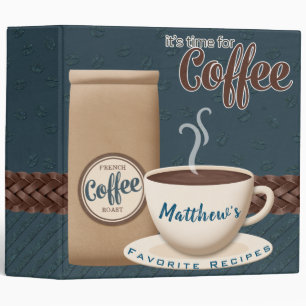 It's Time For Coffee Personalized Recipe Binder