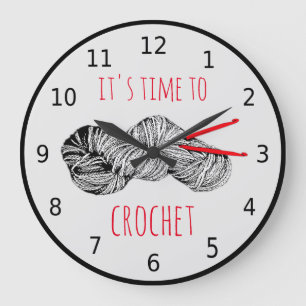 It's time for crochet with numbers large clock