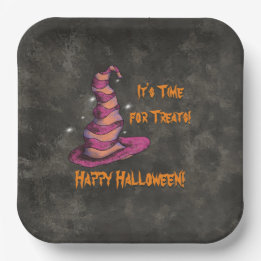 It's Time for Treats, Happy Halloween Paper Plate