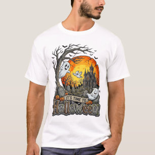 Its Time Halloween Haunted House Graveyard Spooky  T-Shirt