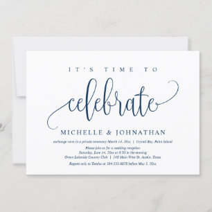 It's Time To Celebrate, Wedding Elopement Party In Invitation