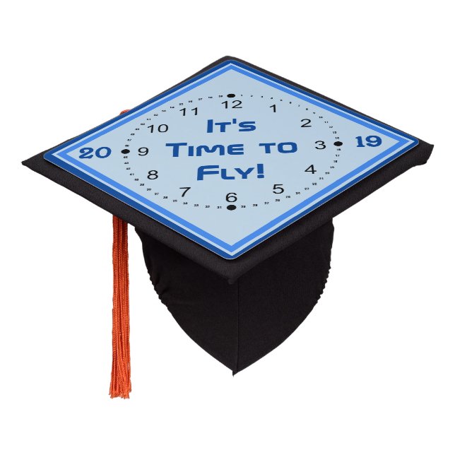 It's Time To Fly ~ Custom Graduation Cap Topper (Angled)