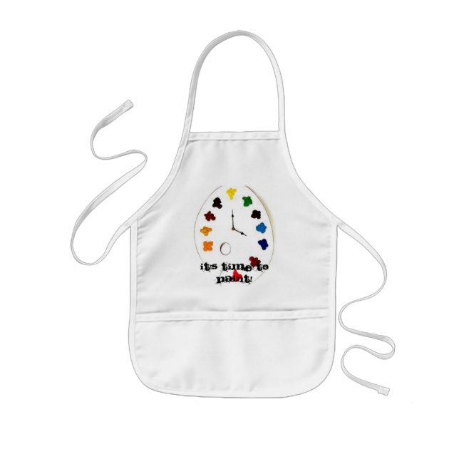 "It's Time to Paint!" Children's Painting Apron (Front)