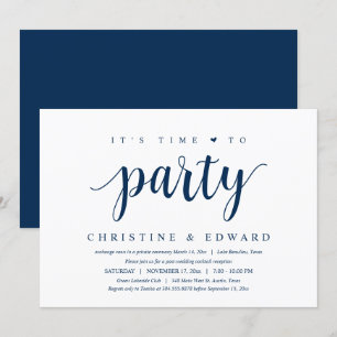 It's time to party, Modern Post Wedding Elopement Invitation