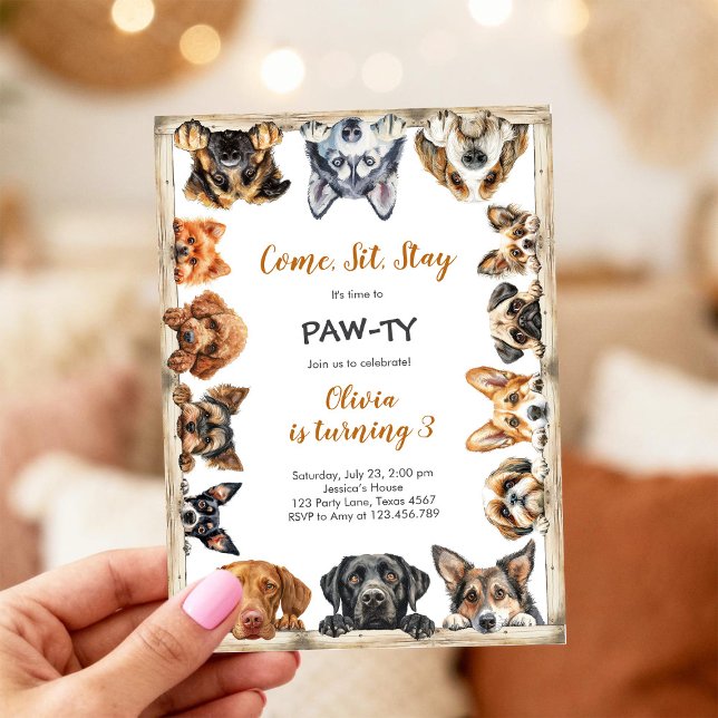 It's Time to Paw-ty Party Animals Kids Birthday Invitation (Creator Uploaded)