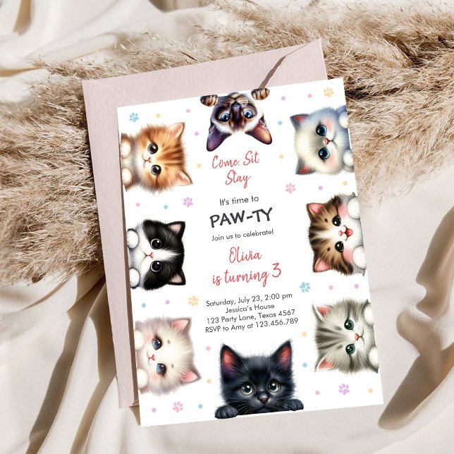 It's Time to Paw-ty Party Animals Kids Birthday Invitation (Creator Uploaded)