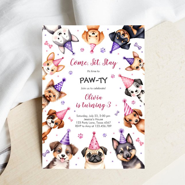 It's Time to Paw-ty Party Animals Kids Birthday Invitation (Creator Uploaded)