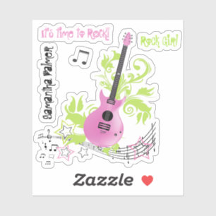 It's time to rock! music pink electric guitar