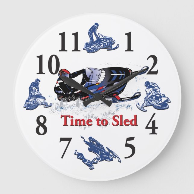 Its Time to Sled - a Cool Snowmobile Clock (Front)