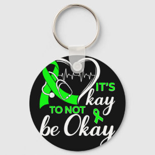 Its to not be heartbeat green ribbon mental health keychain