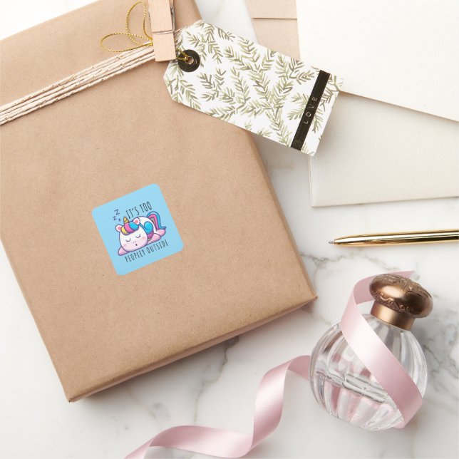 It's Too Peopley Outside Unicorn Introvert Square Sticker (Gifting)