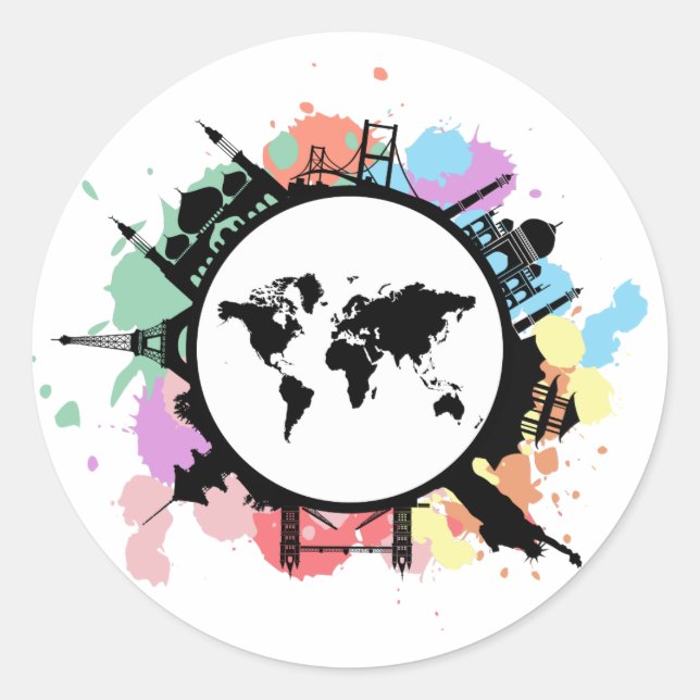 It's travel time classic round sticker (Front)