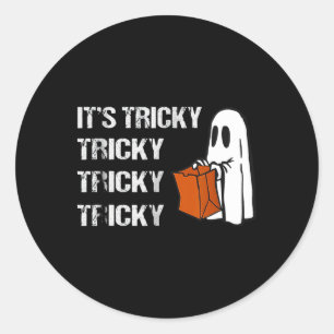 Its Tricky Ghost Boo Fun Halloween Mens  Classic Round Sticker