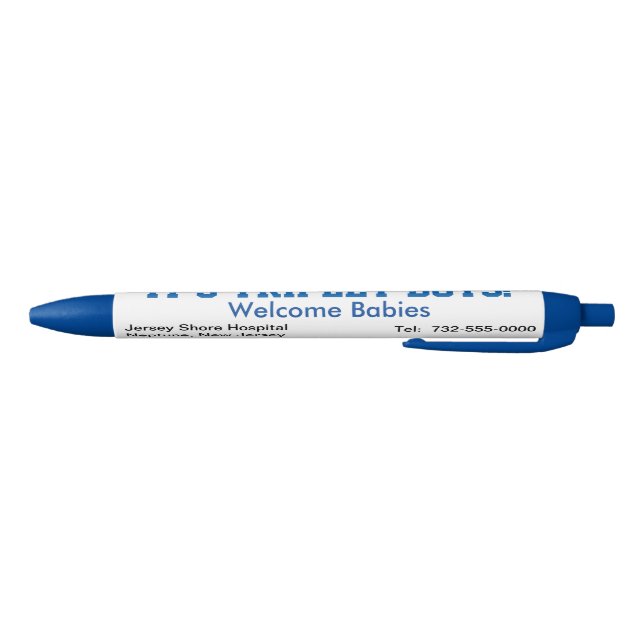 It's Triplet Boys Hospital Announcement Name Blue Ink Pen (Bottom)