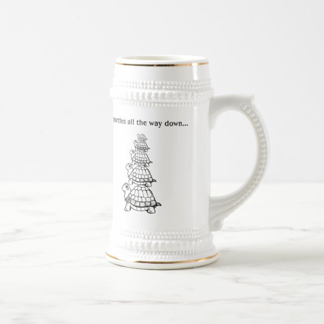it's turtles all the way down beer stein (Right)