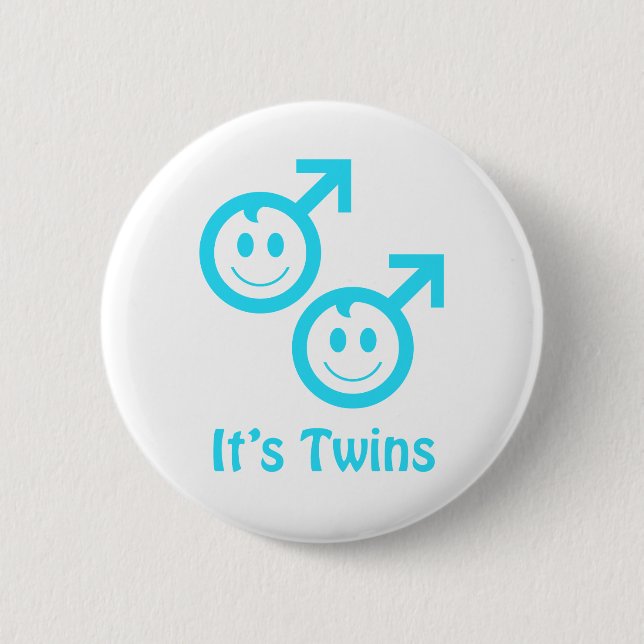 It's twin boys 2 inch round button (Front)
