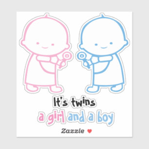 It's twins a girl and a boy pink and blue babies