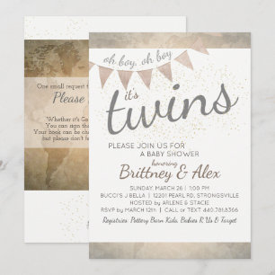 It's Twins! Baby Shower Invitation