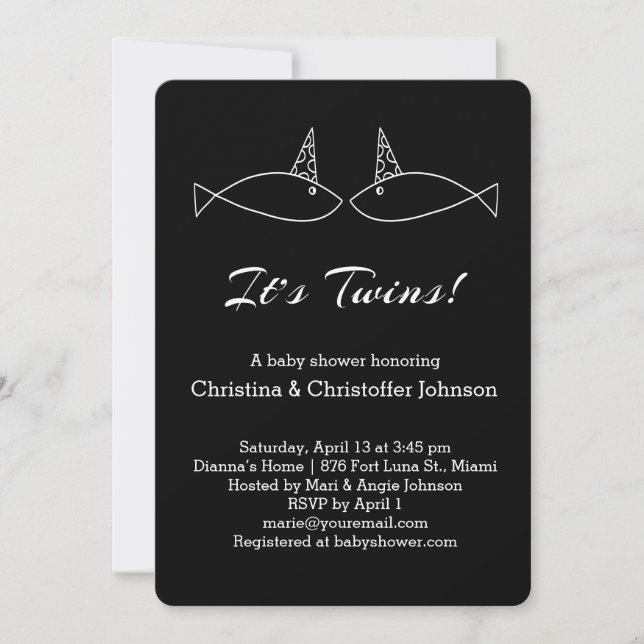 It's Twins! baby shower Invitation (Front)