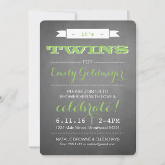IT'S TWINS! BABY SHOWER INVITATIONS