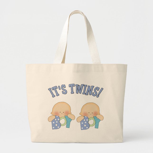 ITS TWINS (Boy Boy) Large Tote Bag (Front)