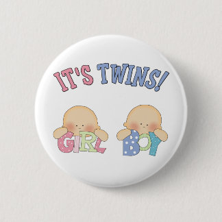 ITS TWINS (Boy Girl) 2 Inch Round Button
