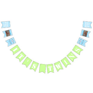 It's Twins Boy's Bunting Banner