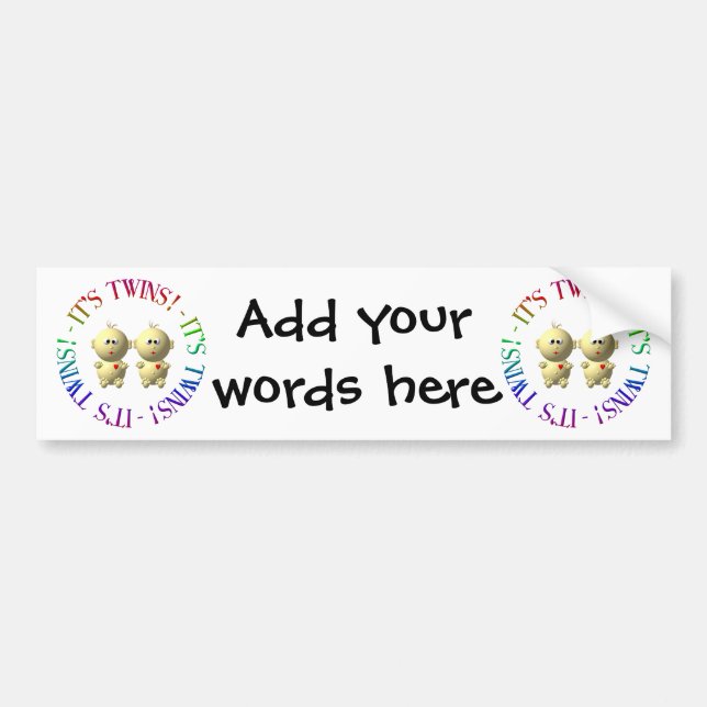 It's twins! bumper sticker (Front)
