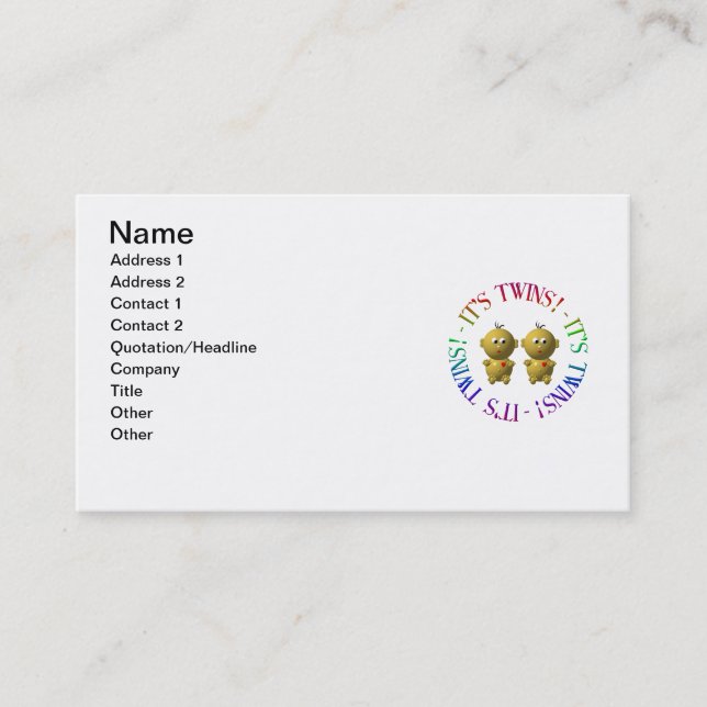 It's twins! business card (Front)
