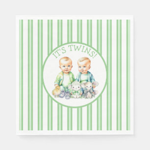 It's Twins! Cute boy twins Baby Shower Napkin