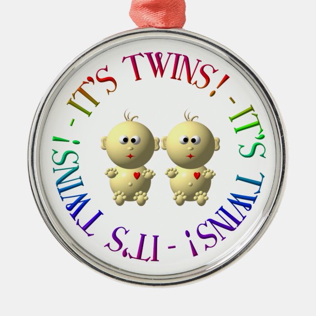 It's twins! metal ornament (Front)