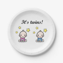 It's Twins, Mixed Twin Baby Shower, Girl & Boy, 