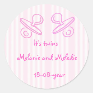 It's twins pacifier classic round sticker