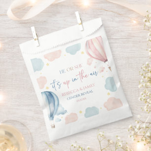 It's Up In The Air Hot Air Balloon Gender Reveal Favour Bag